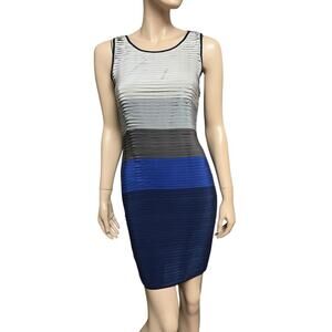 Rag & Bone Layered Deep Blue Colorblock Sleeveless Dress Silk Chiffon Size S